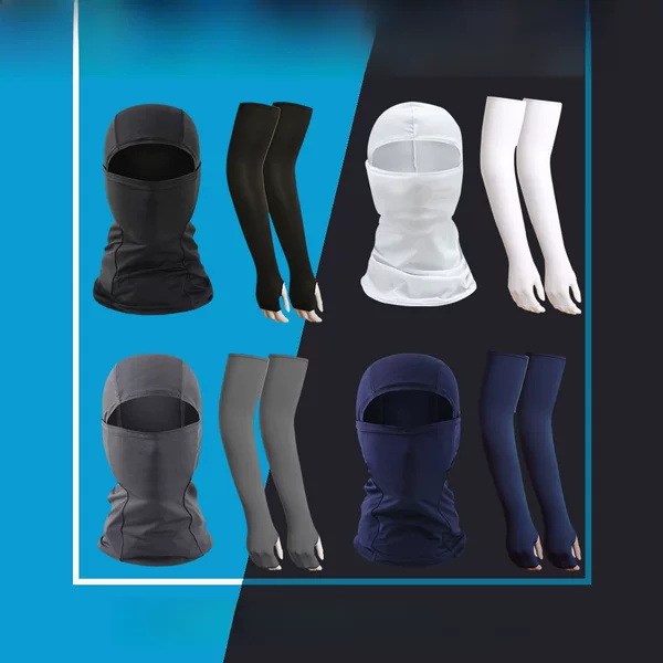 Outdoor Sunscreen Set Lengthened Thumb Riding Sleeve Motorcycle Masked Headgear Camouflage Printed Chief Mask