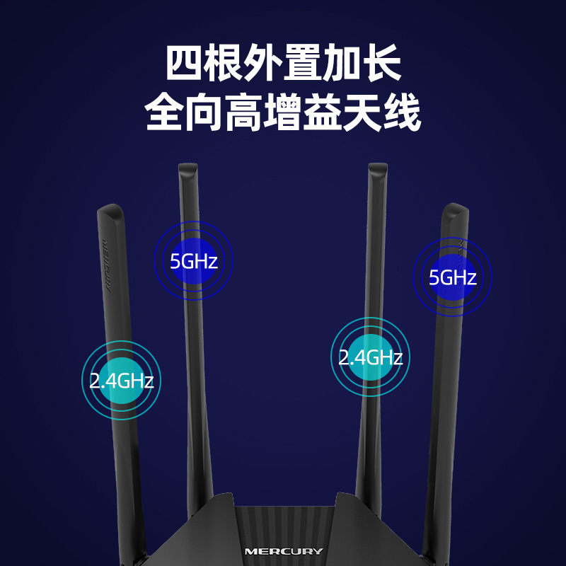 水星双千兆家用无线路由器千兆端口穿墙王光纤宽带穿墙高速Wi