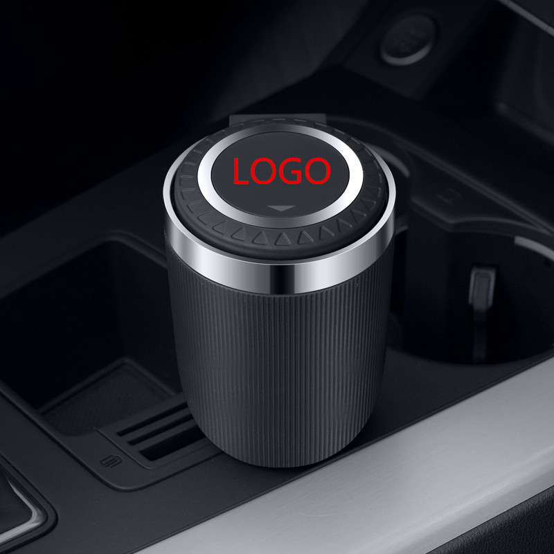 Internet celebridad Cenicero de coche con tapa casa coche de doble uso del coche personalizado creativo Cenicero forro de metal con luz LED