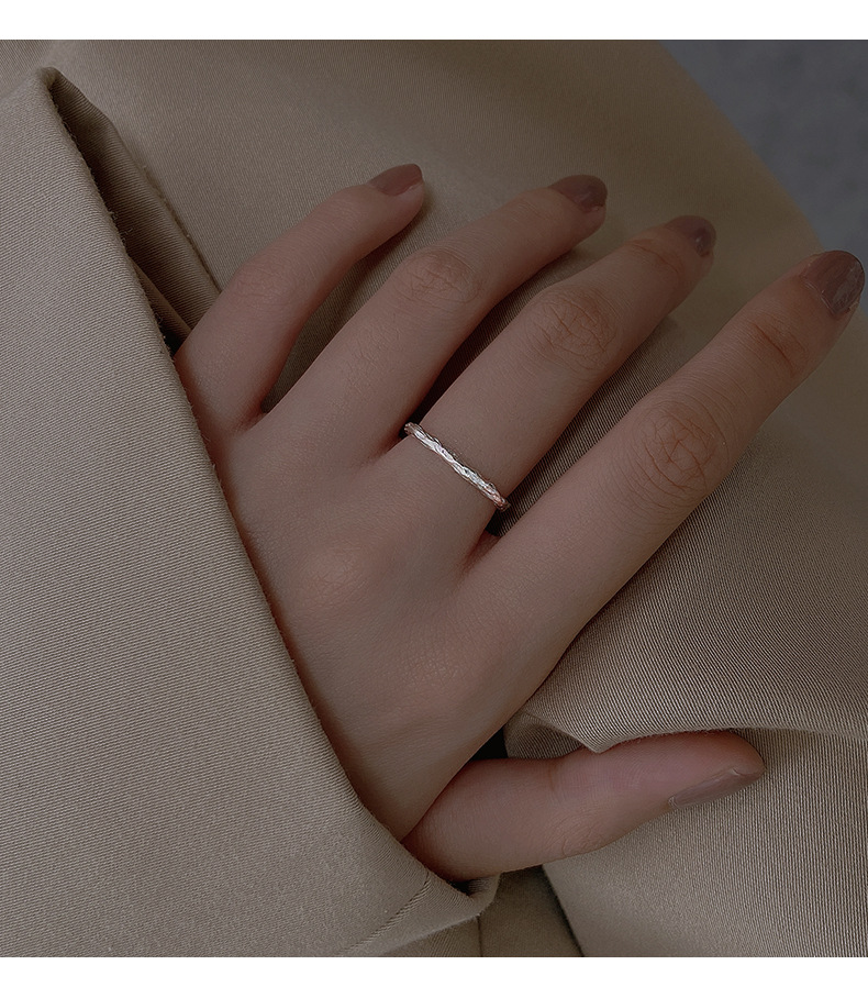 2g Weight Band Rings Classification Adjustable Ring Size 1 Piece Quantity Daily Occasion 925 Sterling Silver Material Geometric Pattern All Seasons Season Women's Gender Simple Style Style 1 Piece 925 Sterling Silver Geometric Band Rings 8