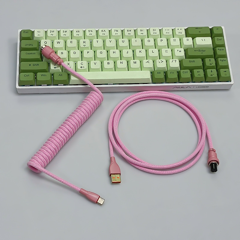 Cable para teclado mecánico de eje magnético 8K, con conectores de aviación, resorte, USB, personalizado colorido, para juegos