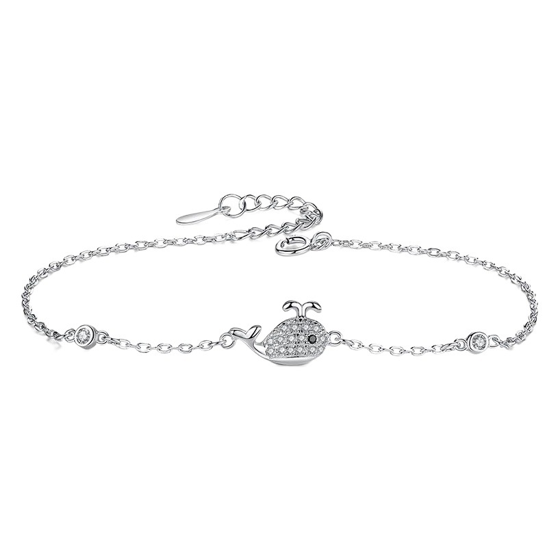 Linda pequeña ballena pulsera ins nicho diseño 925 plata esterlina moda elegante todo partido Internet celebridad novias pulsera de regalo