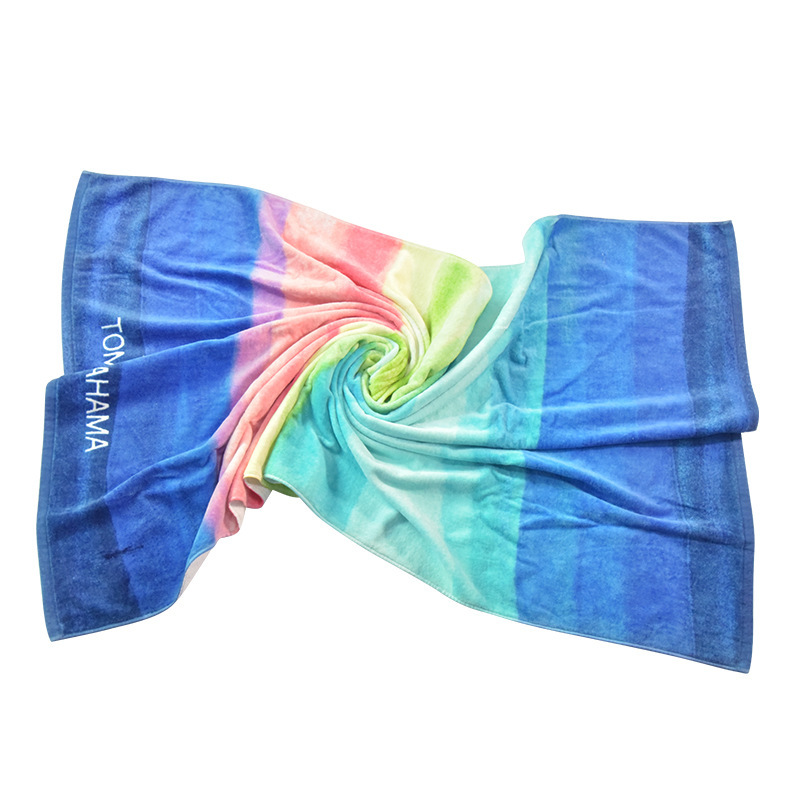 [Factory order] 2022 ultra-fine + Cotton single-sided printing towel letter cartoon active printing men's and women's bath towel