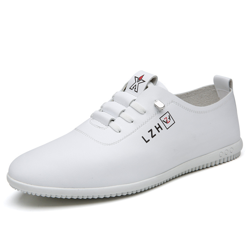 New Men's Breathable Korean Casual Shoes With Soft Sole And Soft Surface, Versatile Anti Slip White Shoes_vogvips.com