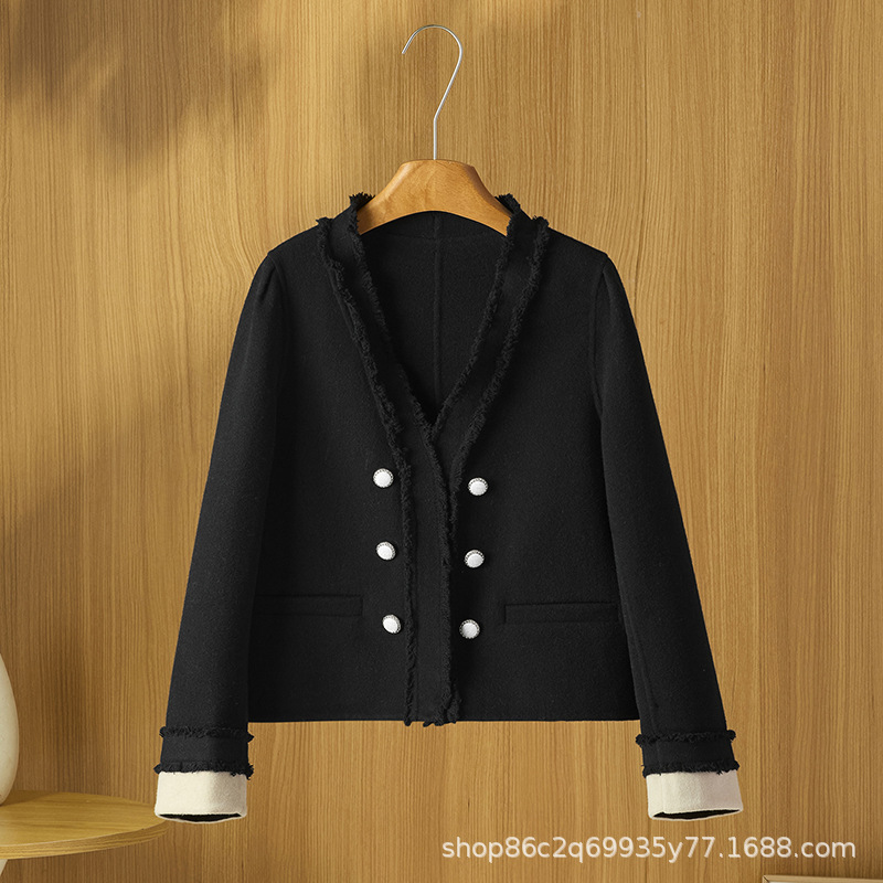 2025 Autumn/Winter New Chanel-Style Cardigan, 100% Wool Coat, Rich Texture, Stylish and Versatile