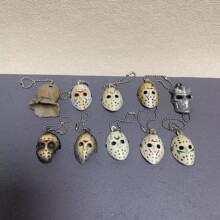 黑色13号 黑色星期五 10款杰森迷你面具 珠链挂饰 钥匙扣配件