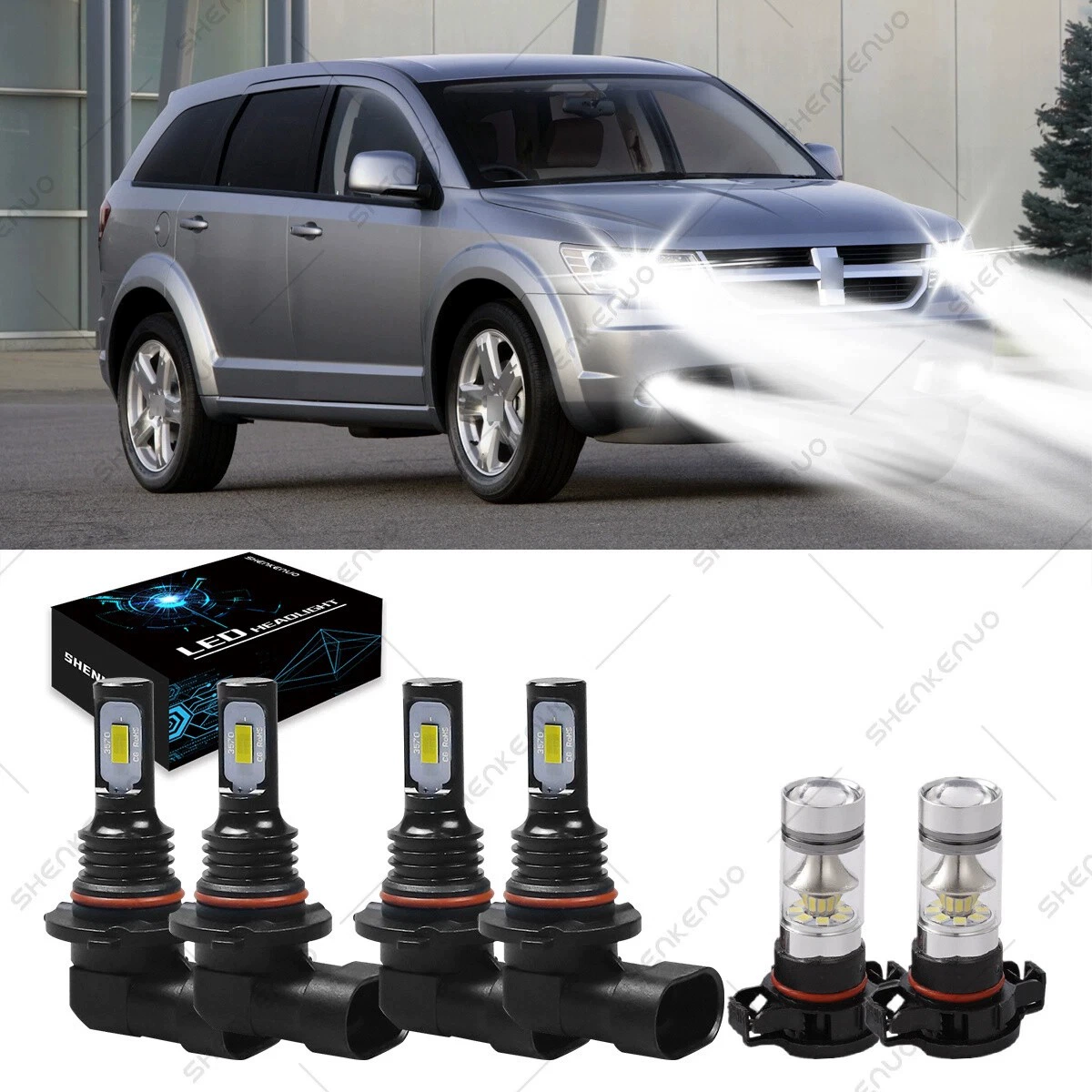 Для Dodge Journey 2010-2019 6x6000K светодиодные лампы передних лампочки противотуманные лампы