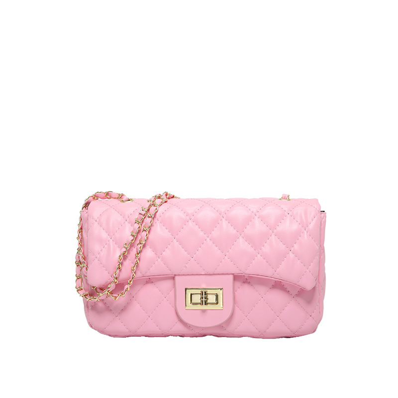 Bolso de cadena de diamantes Bolso femenino de primavera 2024 Bolso de nuevo estilo Bolso cuadrado pequeño de hombro bordado Bolso bandolera de textura de moda