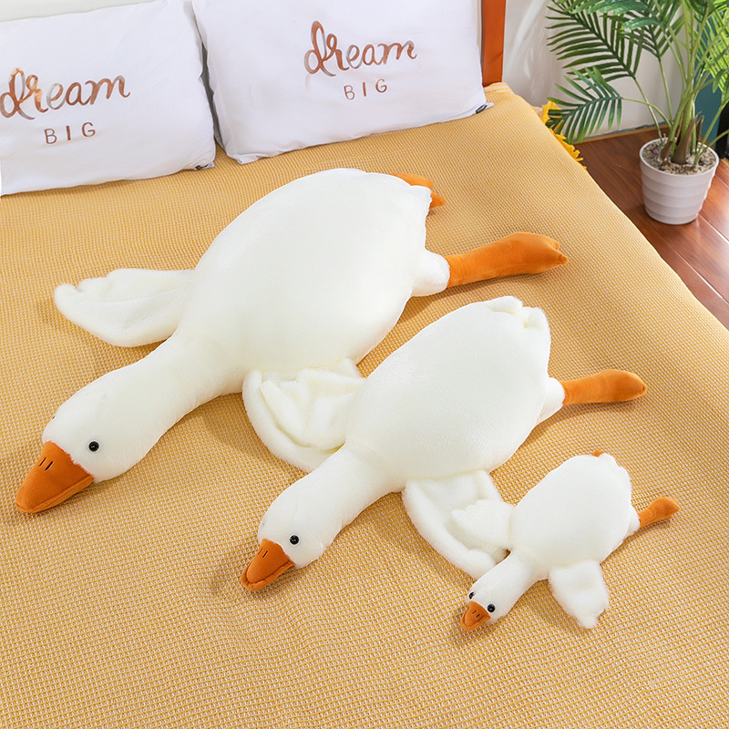 Rabbit Fur Big White Goose Sleeping Pillow Plush Toy Soothing Big Goose Doll Doll Pillow Baby Hotel Doll