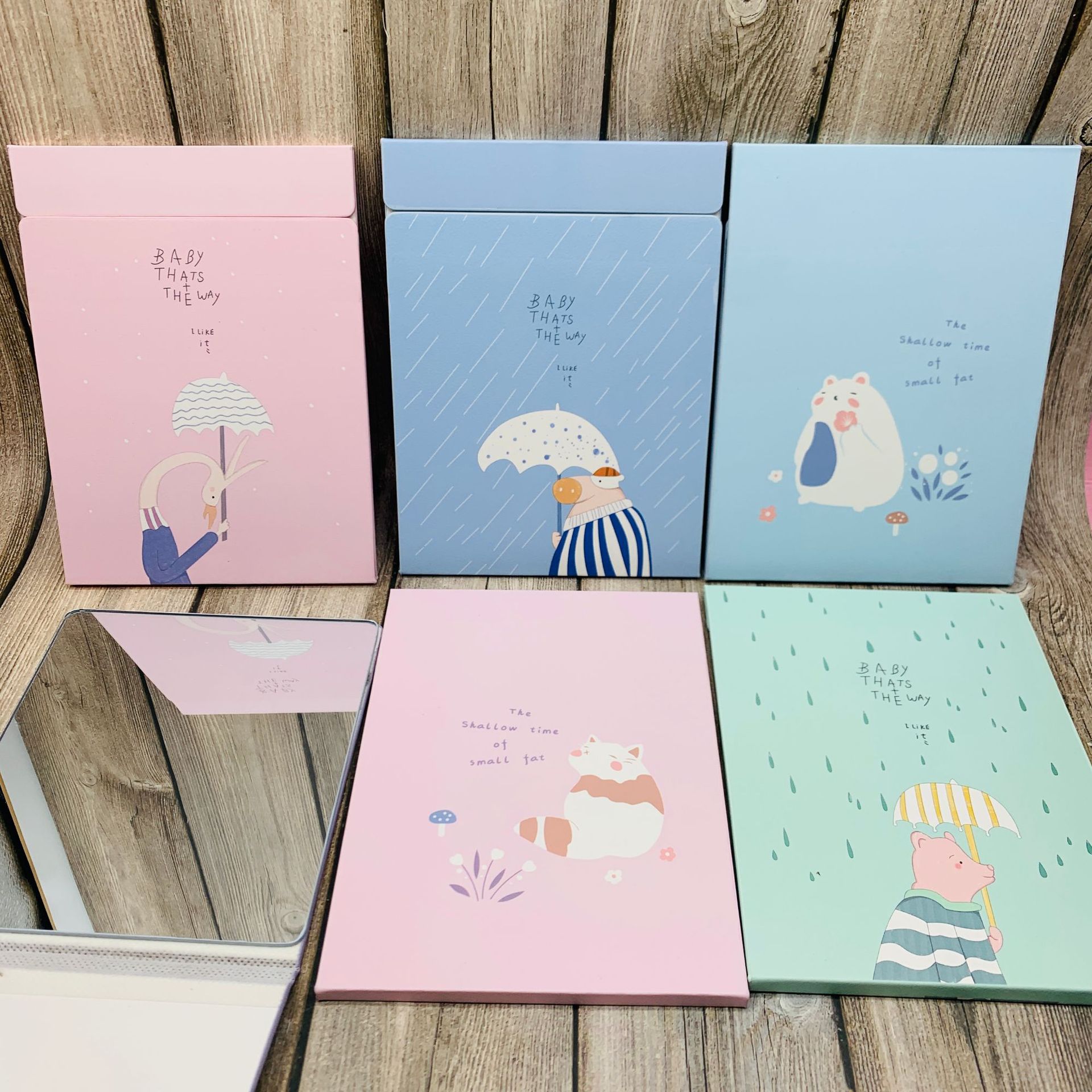 全屏镜子满屏镜卡通全面屏镜子方形折叠镜学生成人便携梳妆纸镜子