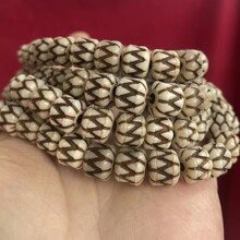 2024年新款文玩藏式牛骨回流桶珠精雕吞噬镶嵌桶珠DIY饰品配件