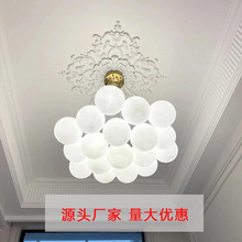 法式泡泡球吊燈星球玻璃輕奢卧室燈太空元素客廳燈兒童房創意燈具
