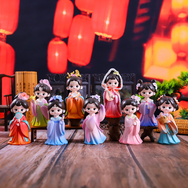 Antique girl ten beautiful small ornaments home desktop TV cabinet porch decorations exquisite small gifts wholesale