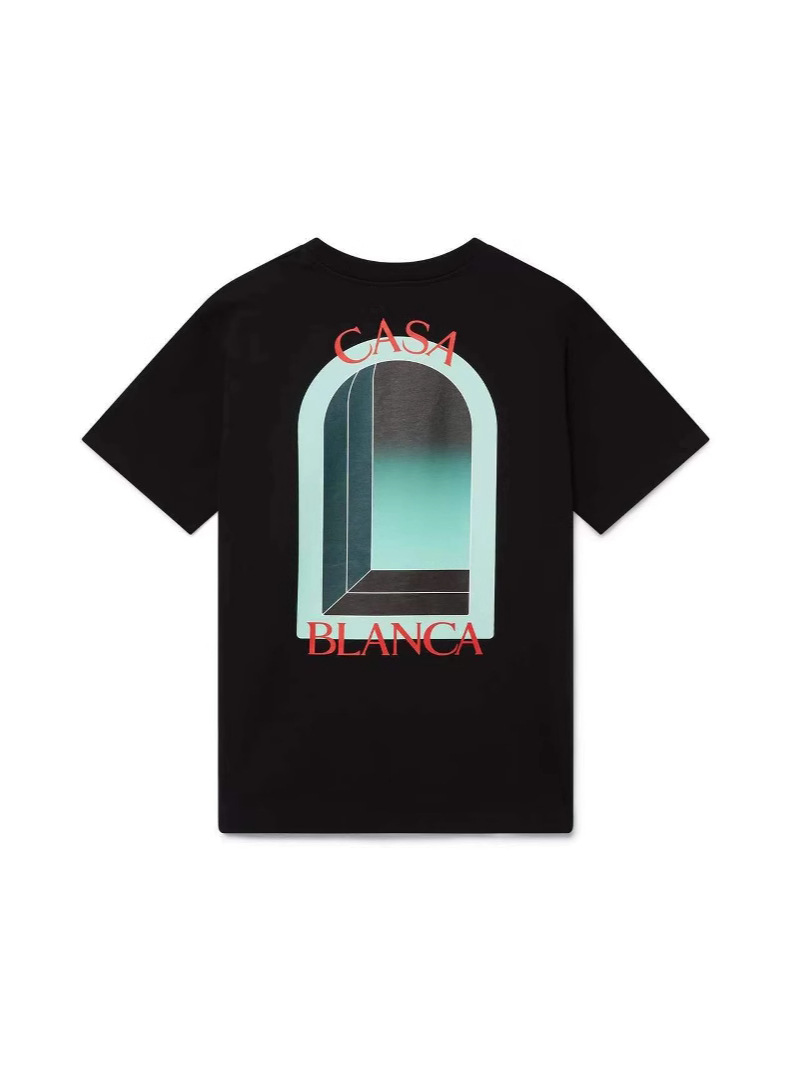 Cross-Border Casablanca Summer New Casablanca Logo Printed Men's and Women's Loose Short-Sleeved T-Shirt Trendy