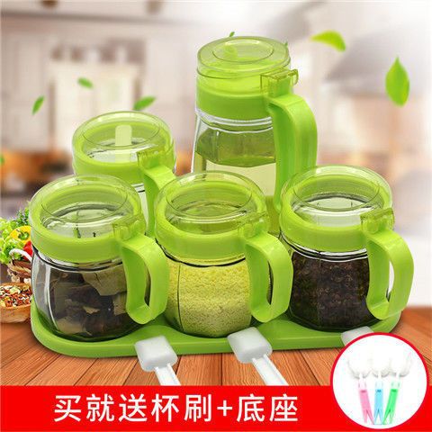Productos de cocina de almacenamiento botella de aceite de vidrio con condimento botella de almacenamiento con tapa