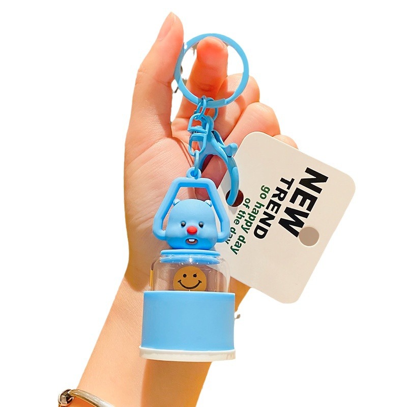 Llavero cadena mochila adornos Beaver noche luz llavero mujer exquisita curación colgante de alta calidad lindo coche de la joyería