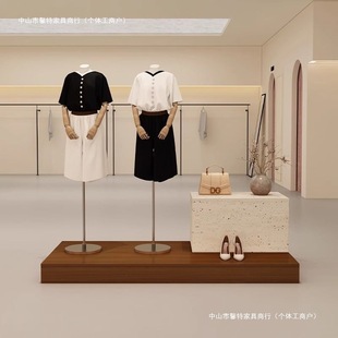 Clothing Store Display Cabinet Simple Modern Island Countertop Travertine Pattern Women's Clothing Display Cabinet Window Floor Display Model