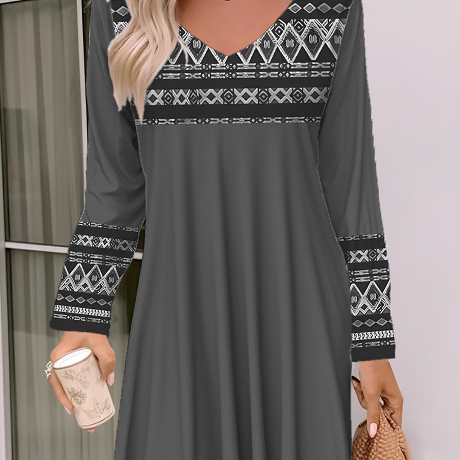 Retro small ethnic autumn winter long-sleeve for leisure
