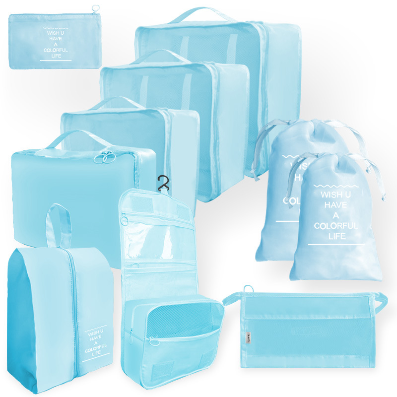 Bolsa de almacenamiento de viaje traje de seis piezas de siete piezas de ocho piezas plegable bolsa de lavado bolsa de almacenamiento de ropa bolsa de viaje con cordón