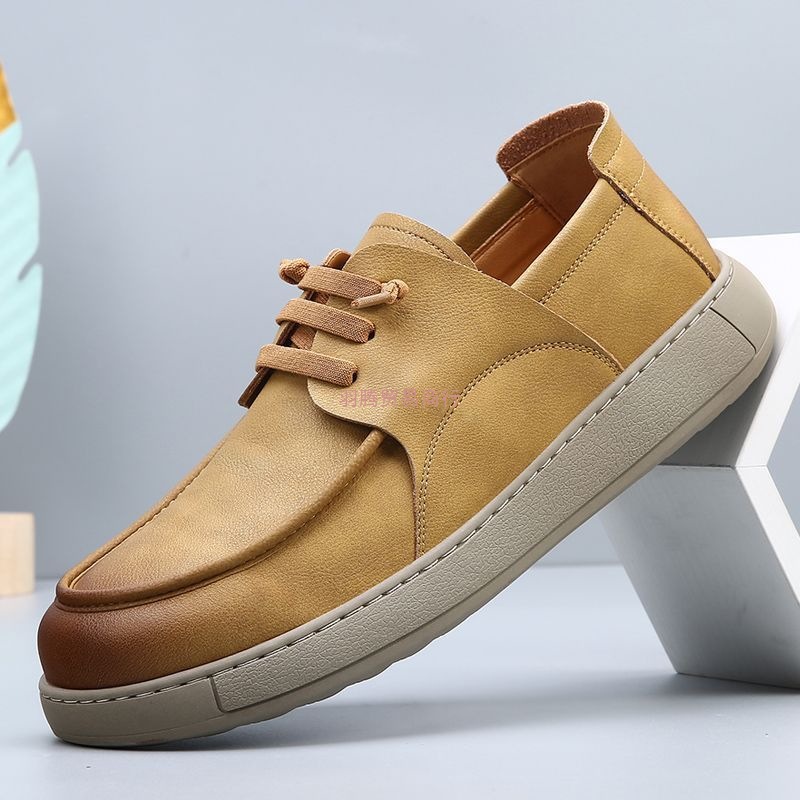 2025秋冬季新款男鞋透气潮流百搭英伦风休闲皮鞋男厚底复古乐福鞋