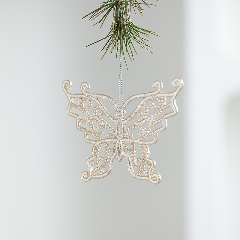 Nuevos productos transfronterizos transparentes copo de nieve acrílico decoraciones de árbol de Navidad guirnaldas bolsas de regalo colgante diseño accesorios colgante