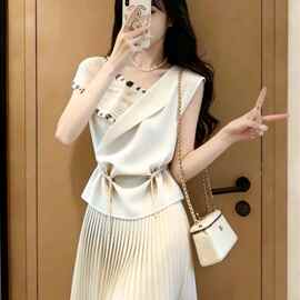 小众通勤上衣收腰系带轻奢超仙绝美遮肉显瘦衬衫2026夏新款