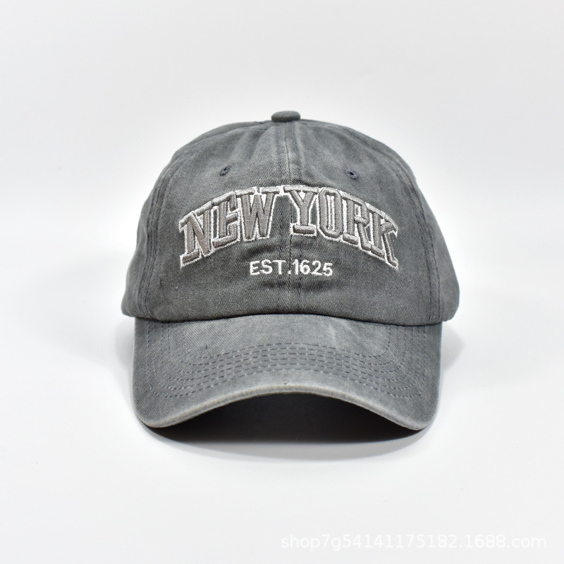 新款水洗棉帽NEW YORK绣花棒球帽鸭舌太阳帽立体绣户外遮阳帽|undefined
