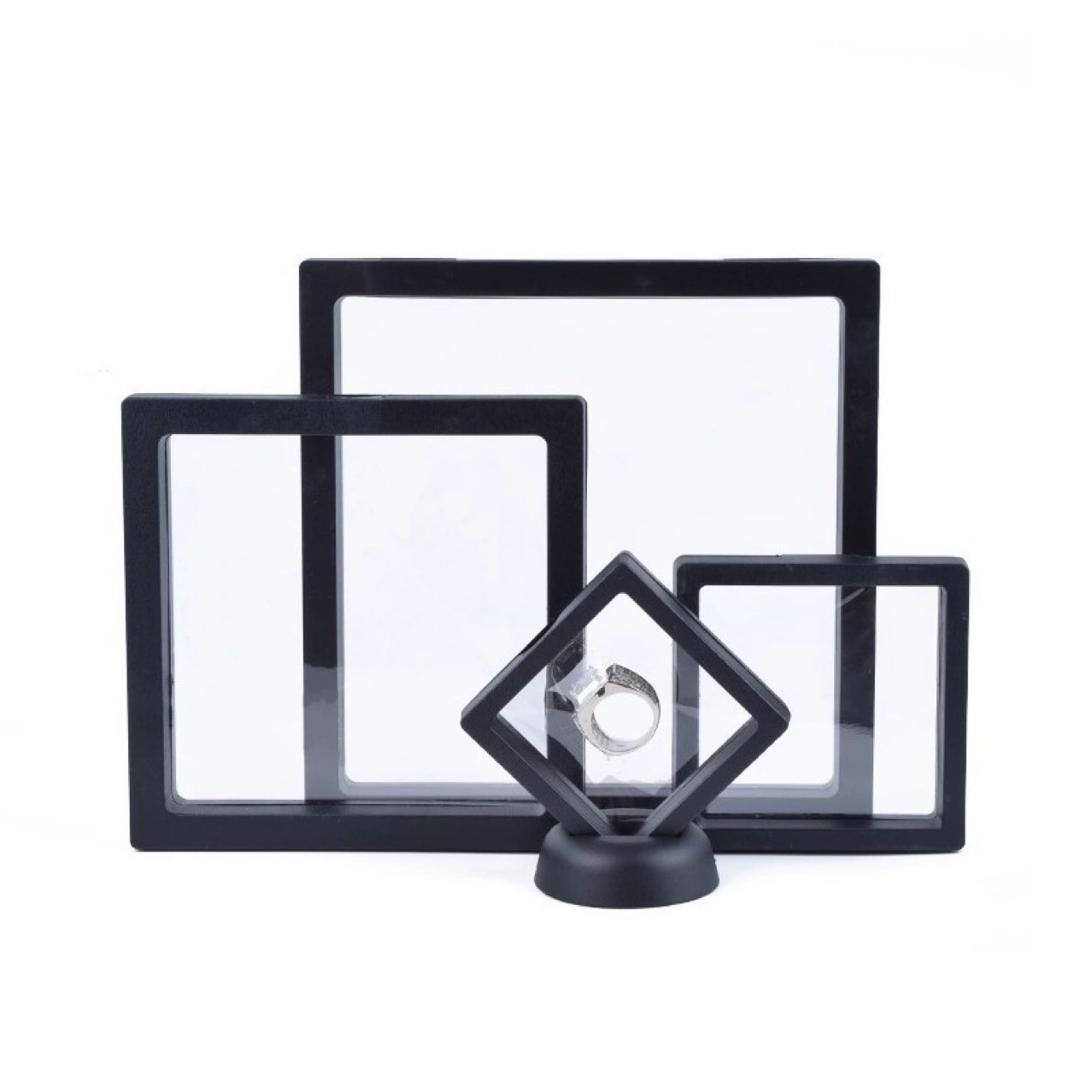 Transparent storage system, stand, jewelry, ring, bracelet, gift box