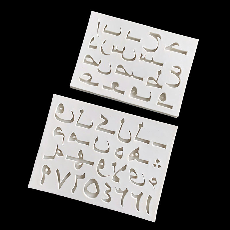 Números arábigos letras molde de silicona DIY creativo hornear decoración chocolate molde de silicona