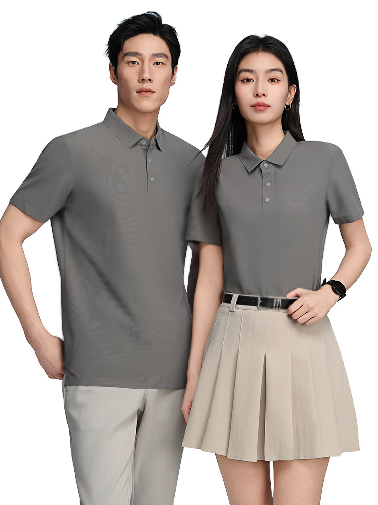 Camiseta de polo con solapa de hielo con logotipo impreso personalizado de verano de alta gama camiseta de manga corta camiseta corporativa cultural de grupo
