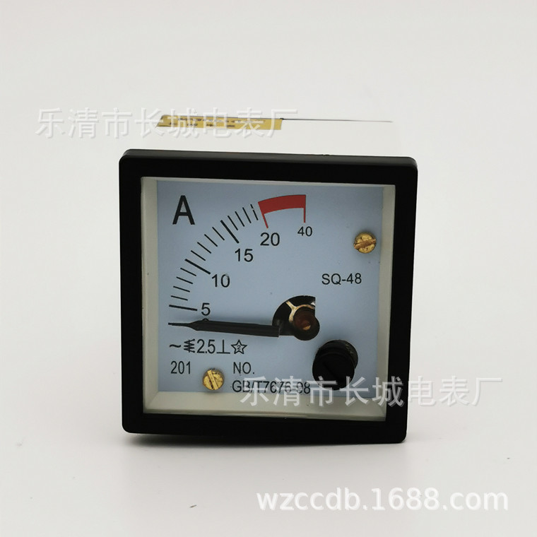 供应 长城电表厂 SQ-48  20A 过载40A 直接式交流电流表 机械式
