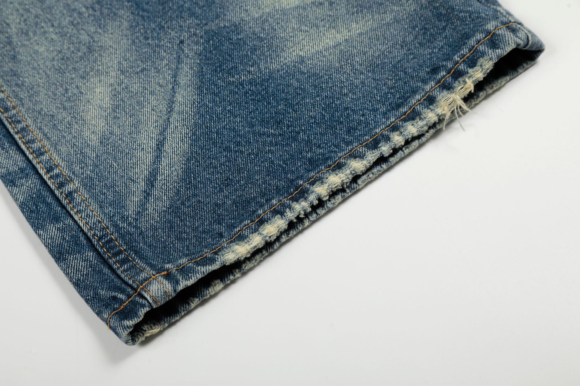 Unisex High Quality Denim Jeans High Street Retro Style Whiskered Texture Design Loose Straight Leg For Men_viptrois.com