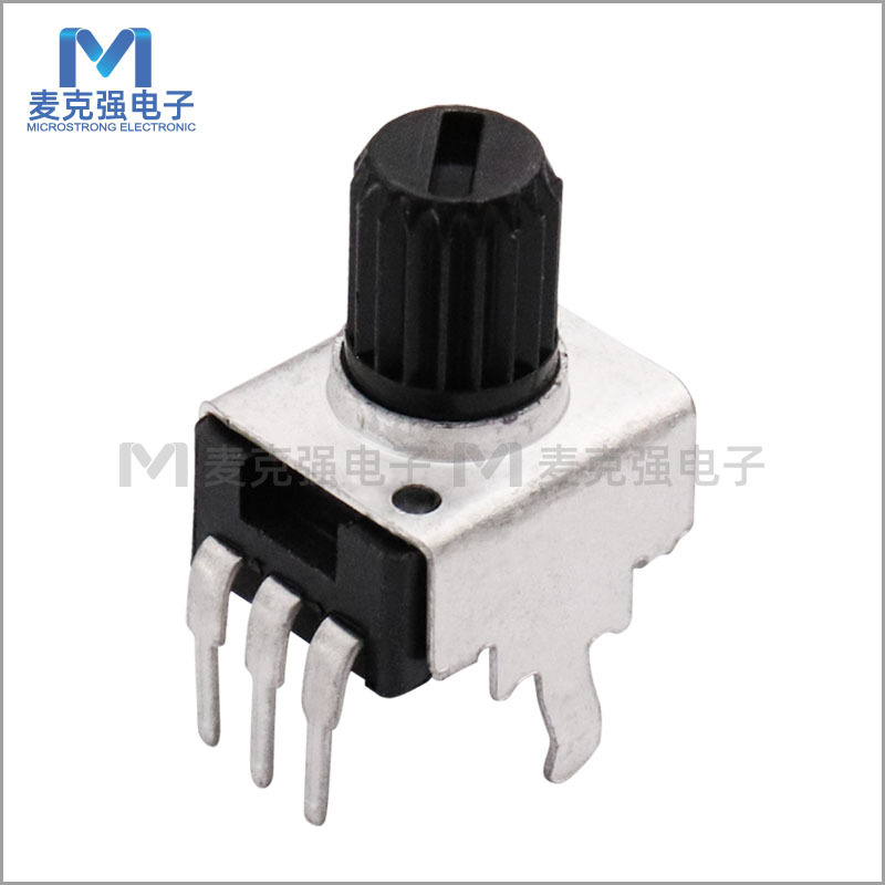 全/半轴塑料轴旋转式碳膜电位器9mm 0932N B10K高度L=15mm轴长7mm