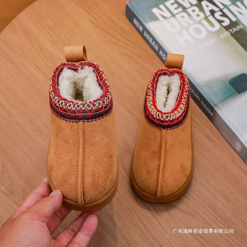 Autumn/Winter New Arrival Korean Style Fashion Fleece All-Season Children's Snow Boots Baby Cotton Boots for Boys and Girls Four-Season Short Boots
