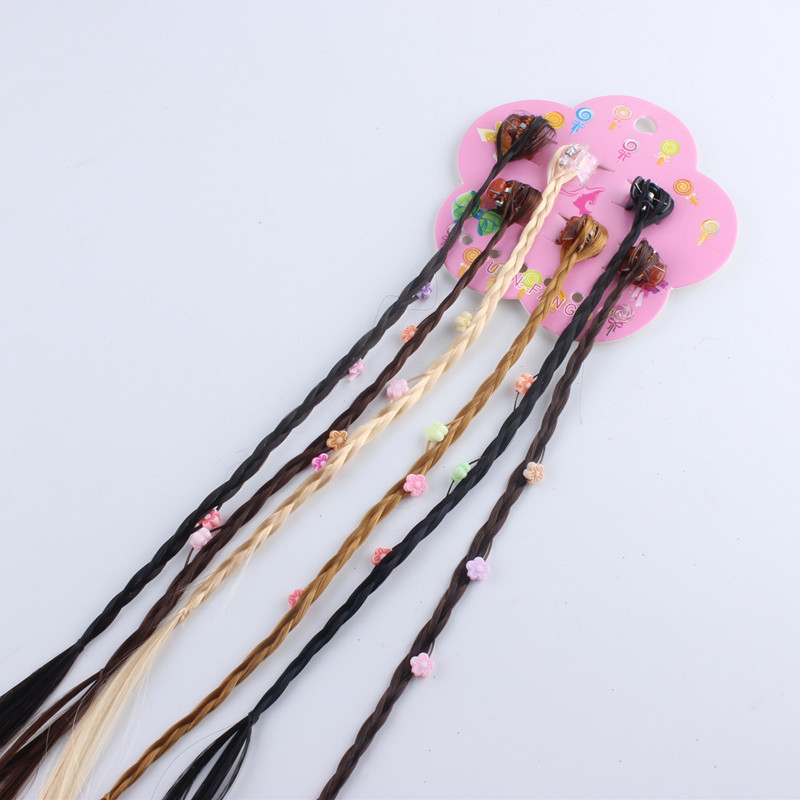 带夹子彩色假发辫子