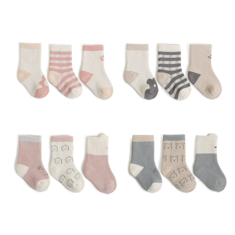 Children's demi-season warm knee socks for new born for men and women, combed cotton, mid-length