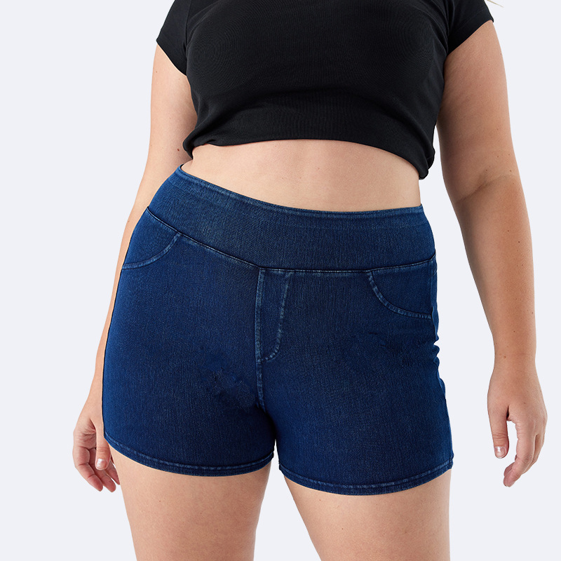 Pantalones cortos de mezclilla de yoga de talla grande transfronterizos europeos y americanos para mujer