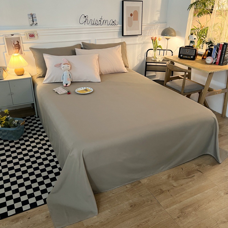 Four Piece Bedding Set Solid Colour Duvet Cover For Single Bed_voghion.com