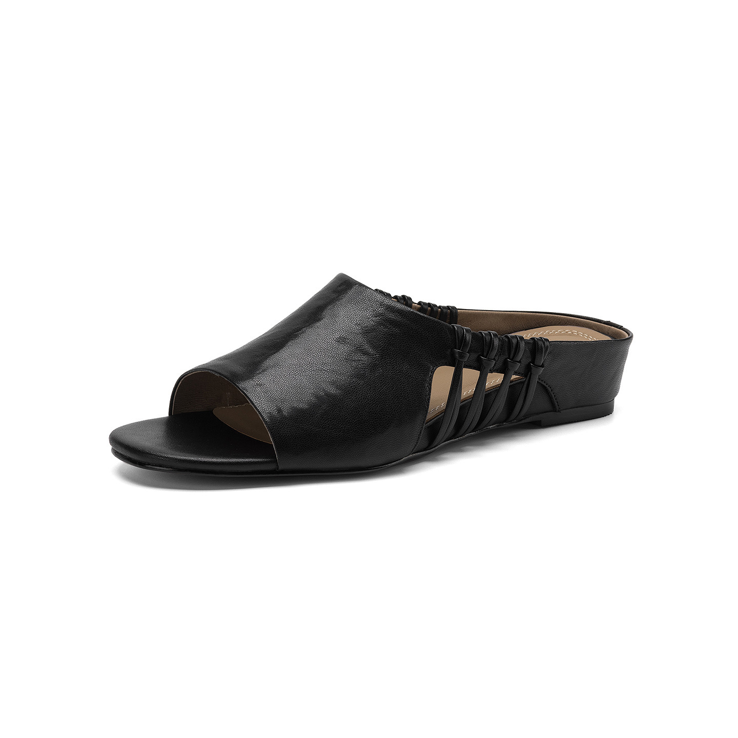 Sandal nữ quai chữ V hở mũi gót thấp mùa hè — đen chi tiết 31
