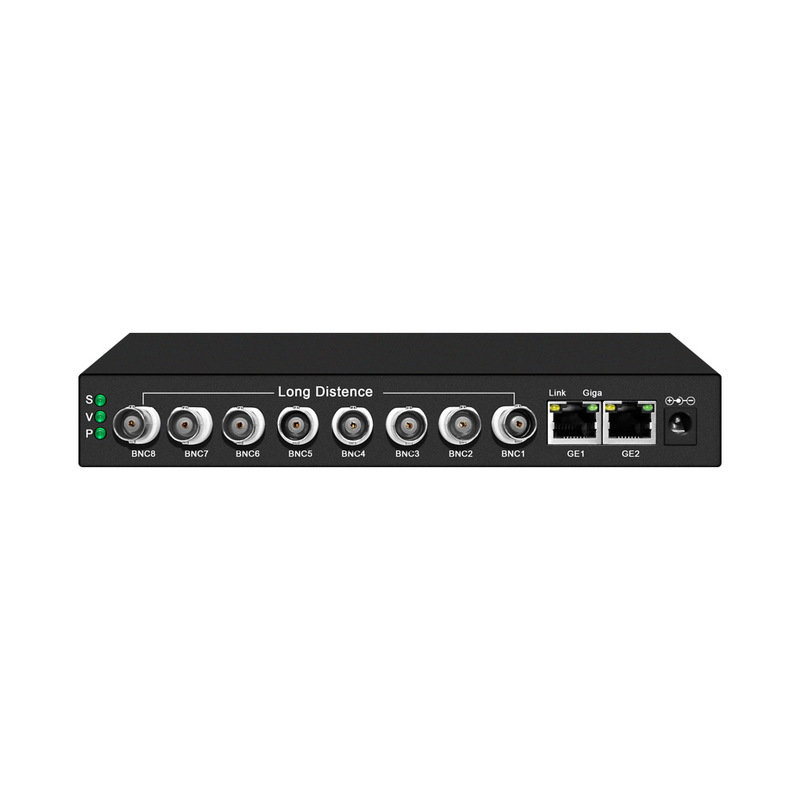 Gigabit uplink 8-port 100-megabit BNC coaxial network switch max250m