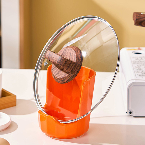 Ceramic pot lid rack kitchen counter multi-functional shelf spoon holder cutting board holder storage rack chopstick pot lid stand