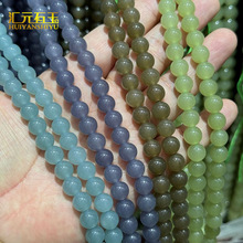 仿和田玉晴水绿散珠批发仿青海料藕粉糖料圆珠子饰品翡翠蓝水配饰