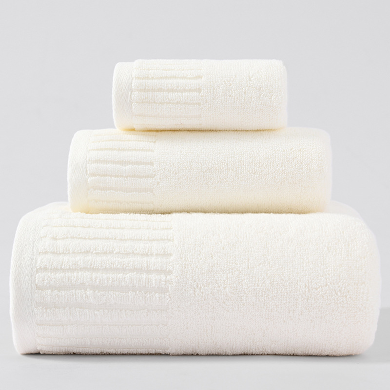 아이보리 울 목욕 타월 3 피스 세트