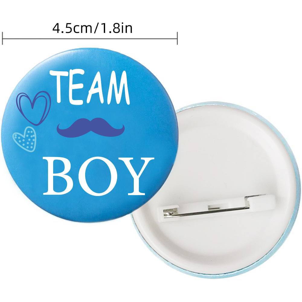 Baby shower sexo revelando fiesta chico chica rosa azul team boy girl insignia de hojalata