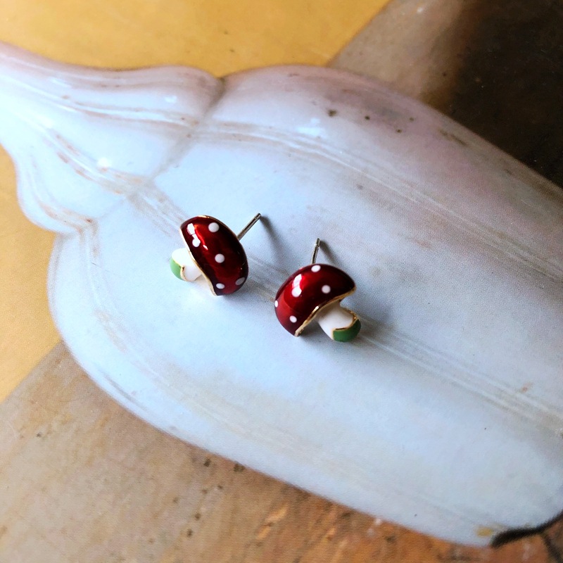 Nihaojewelry Retro Planta Flor Calabaza Gota Glaze Stud Pendientes Joyería Al Por Mayor display picture 2