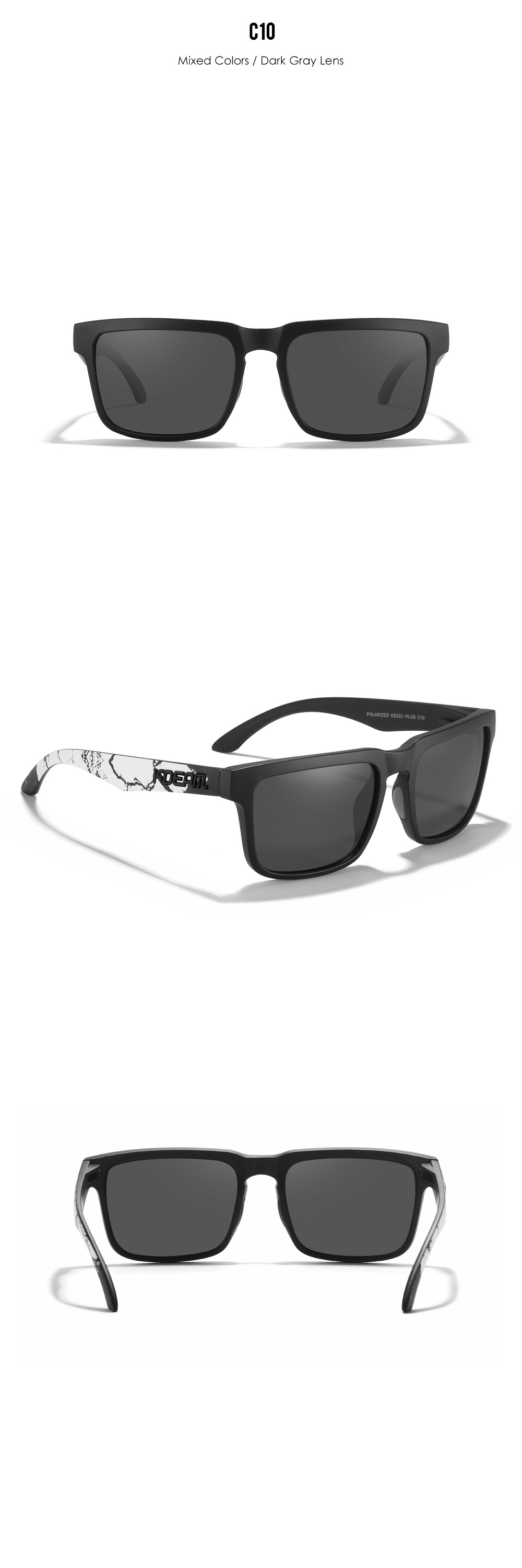 Lässig Farbblock Tak Quadrat Vollbild Sport Sonnenbrille display picture 27