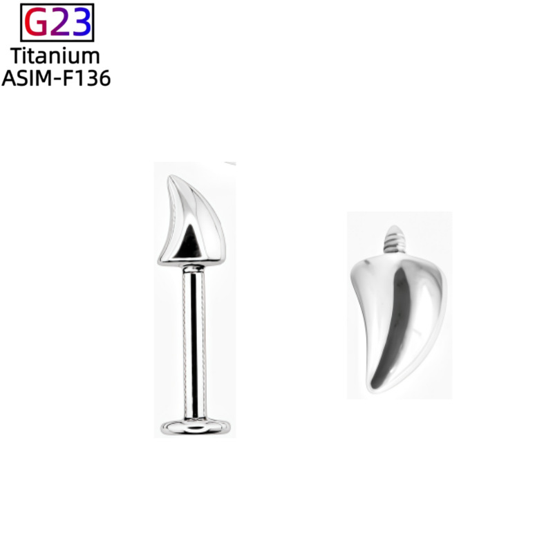 Pointed titanium steel lip stud product view