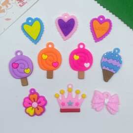 卡通软胶爱心棒棒糖皇冠系列 DIY手机壳洞洞鞋水杯发夹发绳冰箱贴