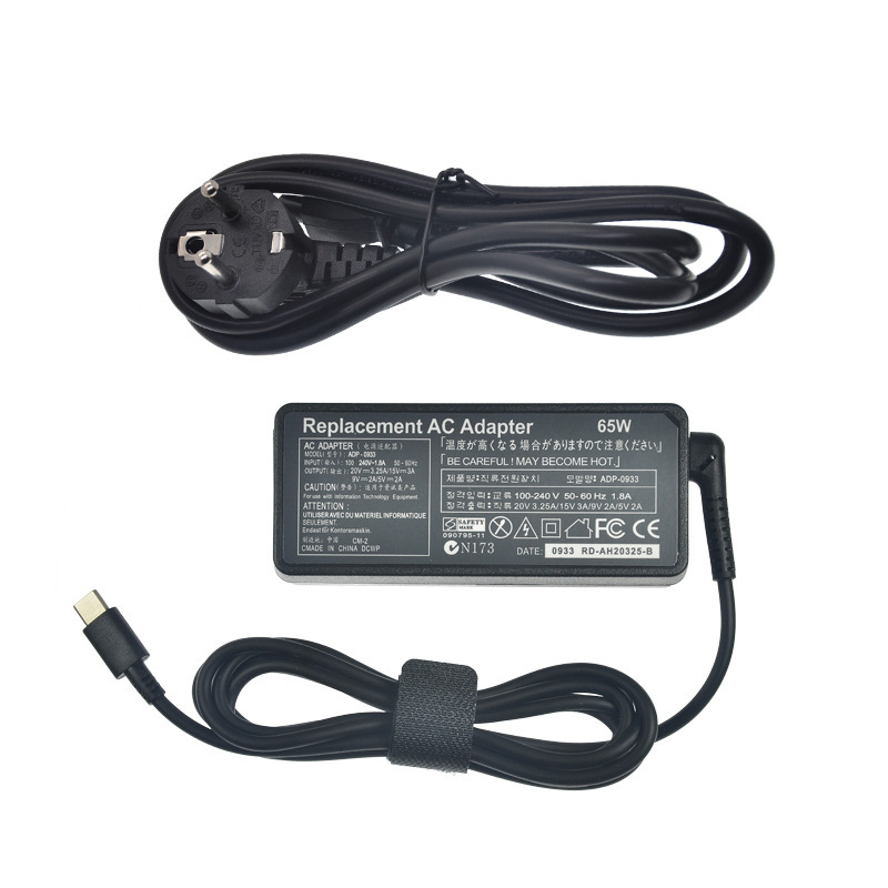 For Lenovo Asus Dell HP 20V 3.25A power USB-C adapter 65W charger Typ e-C