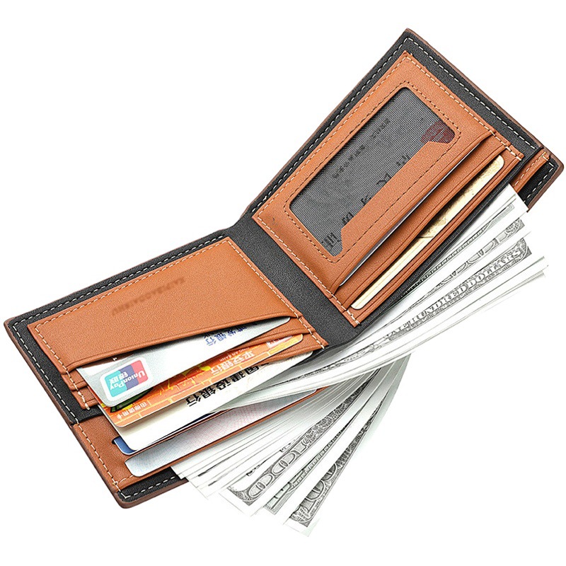 Amazon New Men's Wallet Wholesale Horizontal pu Men's Wallet Korean Style Spot Wallet Men's Wallet Card Bag
